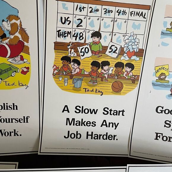 Positive Attitude 1980’s Posters Encourage Do The Right Things set of 6 - Picture 9 of 15